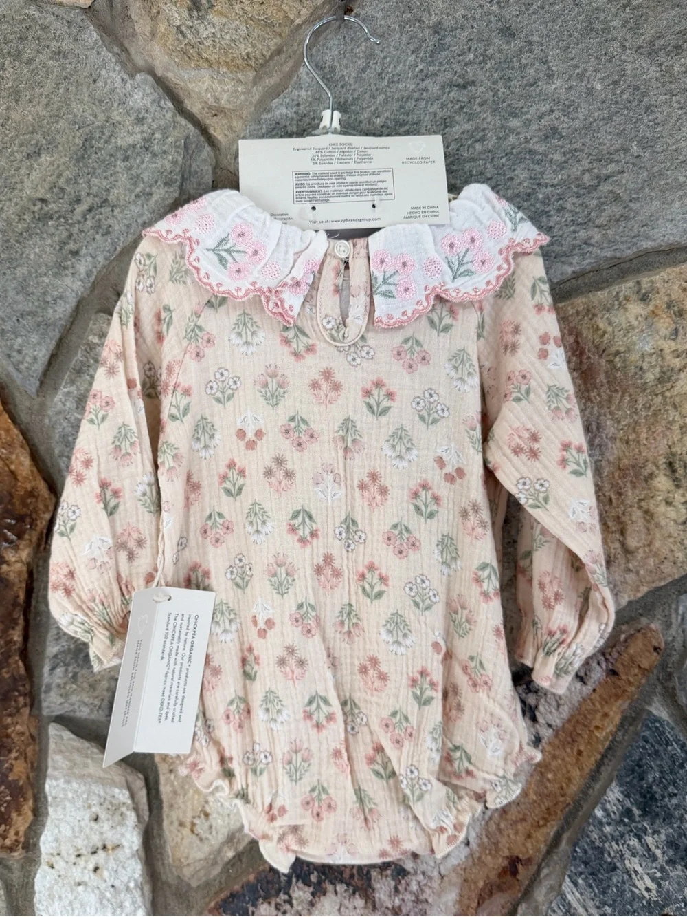 Chickpea Organic Floral Bubble Romper Set